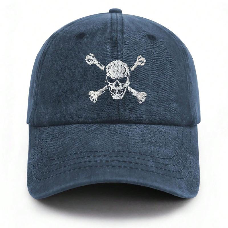 1pc Skull And Crossbones Baseball Cap For Men Women, Funny Adjustable Embroidered Skeleton Hat,Suitable For Halloween Party.