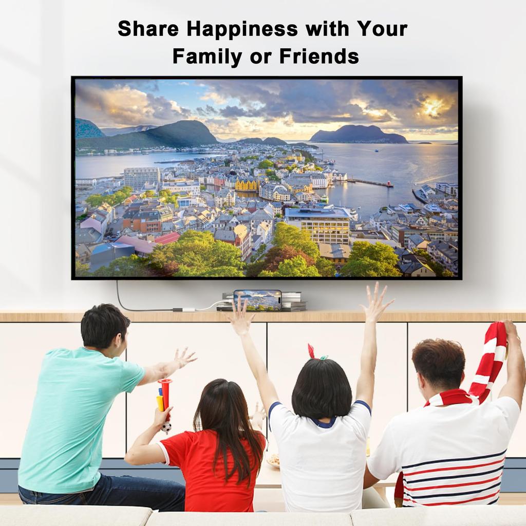 To HDMI Adapter for Connecting iPhone 16 To a To HDMI Adapter with 100W Fast Charging Connecting iPhone Pro Pro Max To an HDTV Projector Monitor USB-C