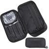 ARESACHI Double Zipper Cosmetic Compact X Pouch, Small, (Black Black)