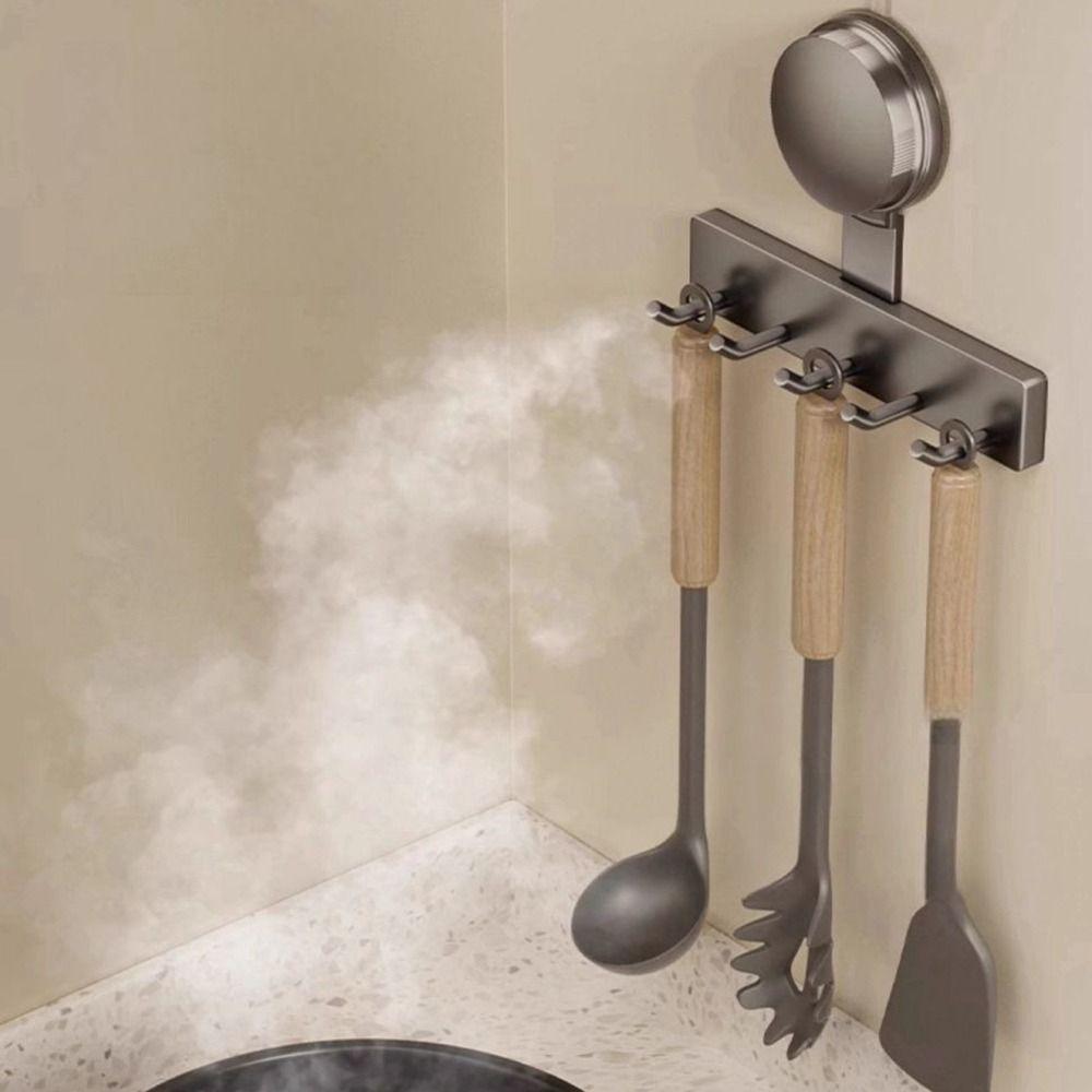 With 3/5 Hooks Suction Cup Hooks Reusable Universal Hook No-Punch Hangers  Behind The Door