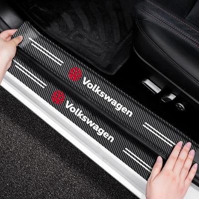 Для Volkswagen VW 4 шт. Наклейка на порог автомобиля из углеродного волокна Защита багажника от царапин Для Volkswagen VW Golf GTI Tiguan Jetta T