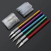 Handle Non-Slip Knife With 6Pcs Blade Scalpel Engraving Cutter Sculpture Carving Knife Pastry Cake Tools