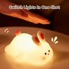 Rechargeable Rabbit Silicone Night Light Tap Control Bedside Decor Light  Children Toy