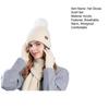 Women's Winter Hat Scarf Gloves Set Faux Fur Pompom Ball Knitted Cap Long Scarf Touch Screen Gloves Set for Cold Weather