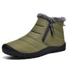 Men's Zipper Snow Boots Waterproof Cotton Shoes Male Plush Warm Winter Hiking Shoes Non-slip Outdoor Sneakers for Camping Trekking Walking