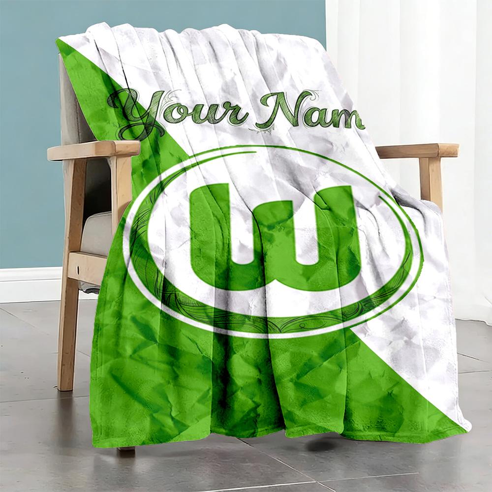 Vfl Wolfsburg Personalized Text Blanket Multipurpose Personalized Blanket Soft Warm Cozy Perfect For Bedding Sofa Chair Nap Four Seasons Multipurpose