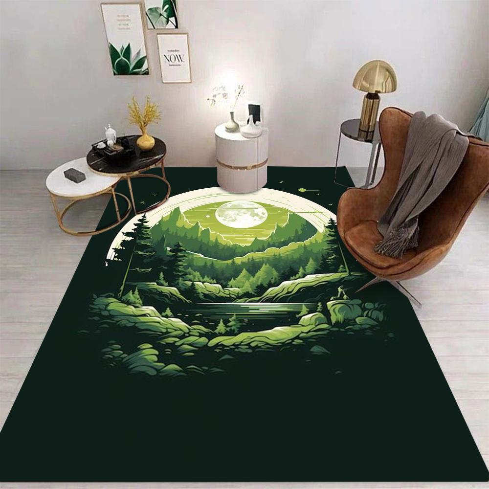 Landscape Carpet Cartoon Living Room Bedroom Kitchen Sofa Table Balcony Rug Non-slip Washable Mat Exquisite Ornaments