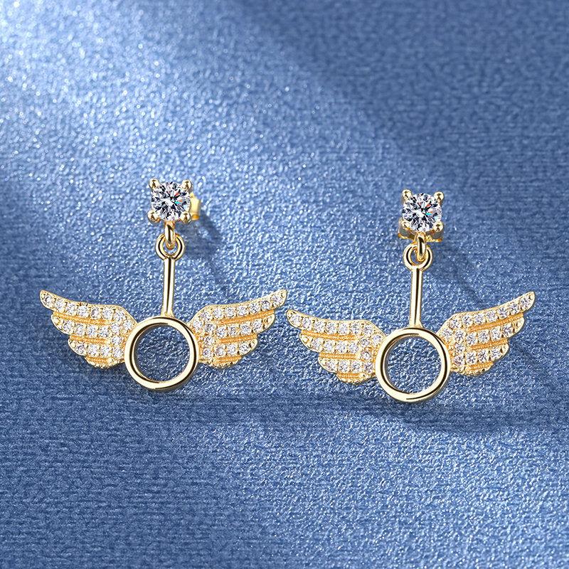 925 Silver Women Hoop Earrings Fashion Pendientes Gift for Female Girl Sparkling Pave CZ U Heart Shape Star Moon Earring E1258