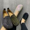 Модные женские балетки с кристаллами, летняя обувь для женщин, мюли, больших размеров, элегантная обувь