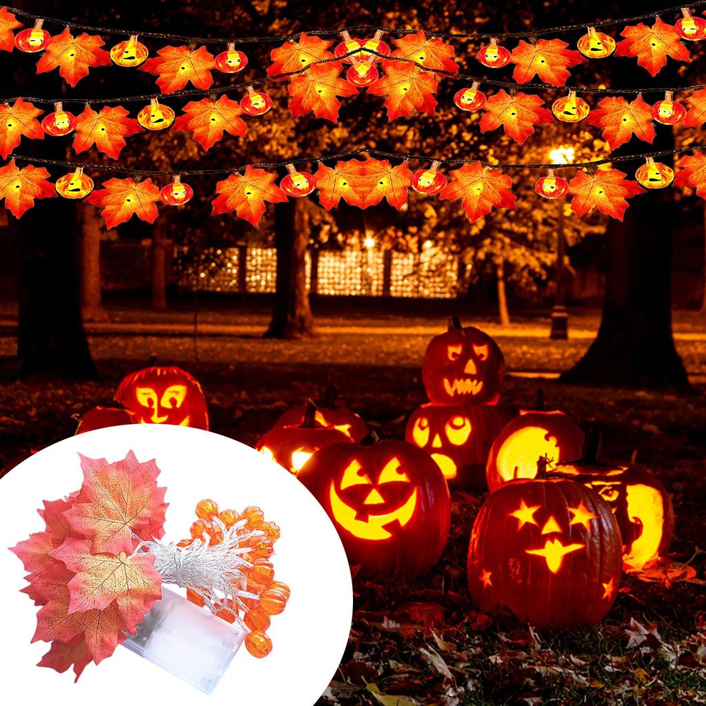 Halloween Decoration Maple Leaf  Ornament Halloween Lights