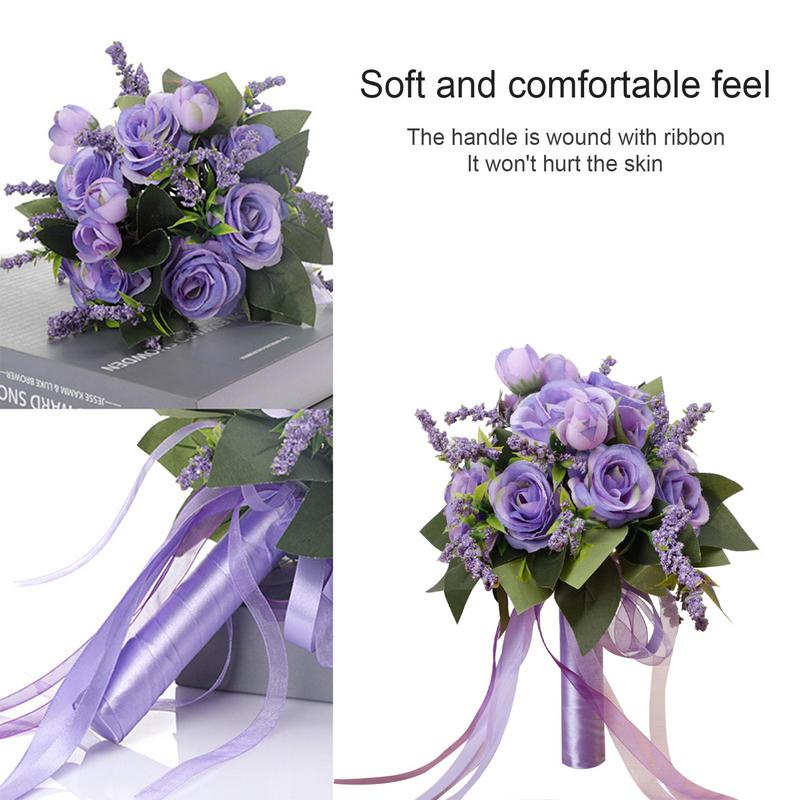 Белый искусственный букет цветов Белые розы Искусственные цветы Букеты для свадьбы Искусственные цветы Костюм Свадебный невеста держит