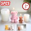 5 шт. силиконовая форма для ароматерапевтической свечи в виде сидящего медведя Han Han, корейский стиль, изготовление свечей, ароматерапия, декоративные формы