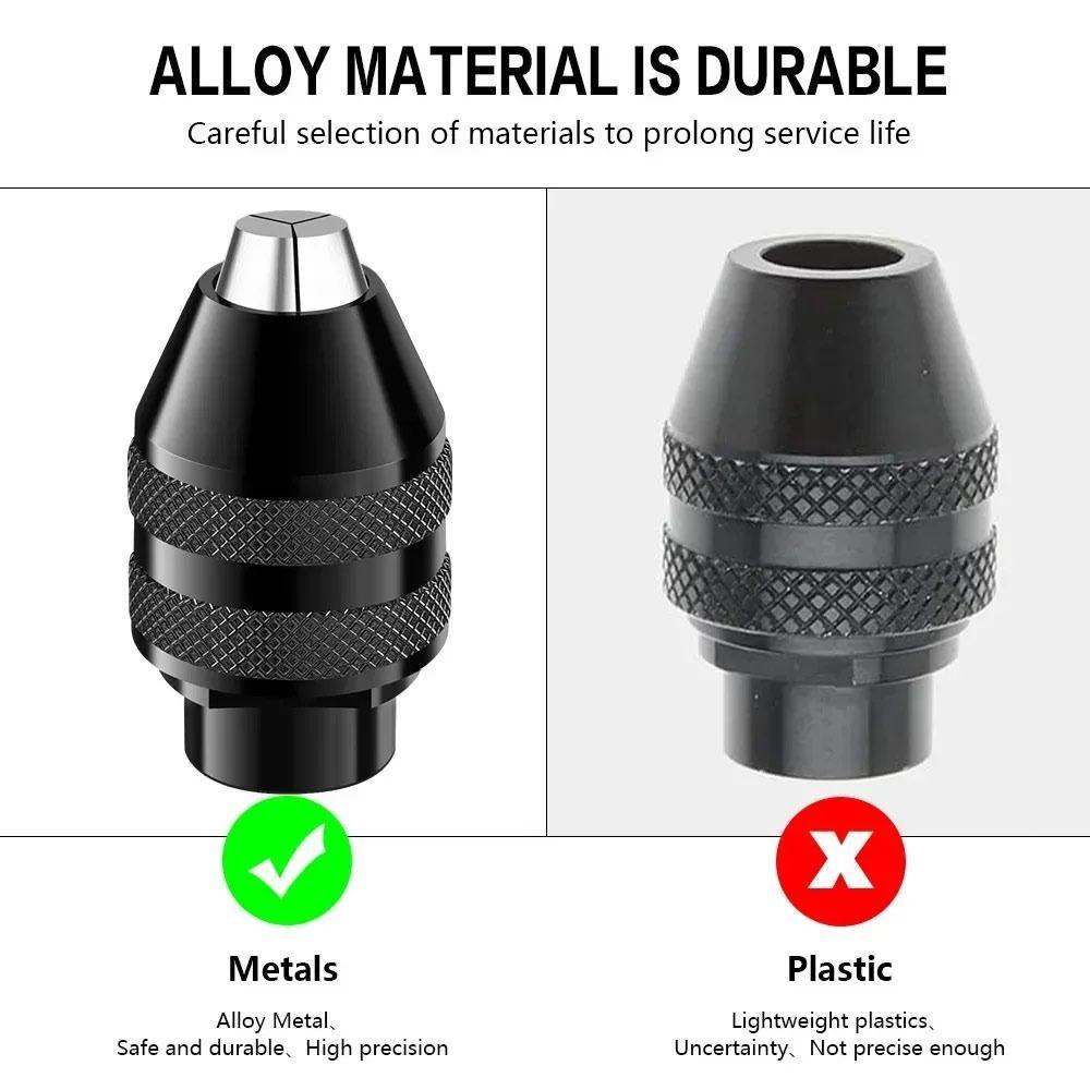 Alloy Rotary Tool Chuck Mini Drill Chuck for Engraving Carving Polishing and Woodworking