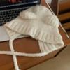 Cute Bear Ear Wool Hat Winter Beanies Warm Lace-up Ear Protection Knitted Bomber Cap Bonnets Knitting Korea Women Warm