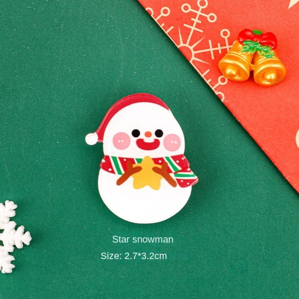 Printing Cute Accessories Mini Gifts Brooch Personality Cartoon Christmas Brooch