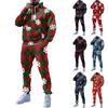 Men's Winter Christmas Prints Long Sleeve Hoodies Sweatshirt Trousers Suit
