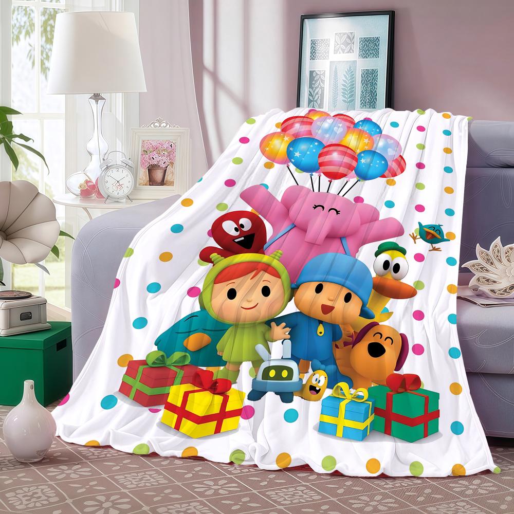 Мультяшное одеяло P-Pocoyo, легкое, 240 г, фланелевое, мягкое, приятное для кожи, для охлаждения летом
