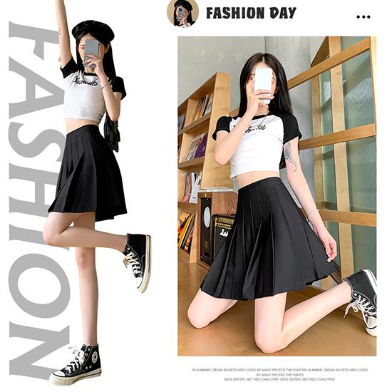 Юбка средней длины с эластичной резинкой на талии для женщин, летняя плиссированная юбка в карманном стиле для высокой талии, утягивающая короткая юбка, модная женская одежда