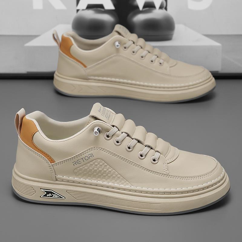 Кожаные повседневные туфли для мужчин, дышащие белые кроссовки, модные туфли для вождения, ходьбы, тенниса для мужчин, офисные туфли на плоской подошве