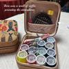 Retro Portable Sewing Kit - Multifunctional Needle & Thread Bag with Box