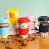 Heat Resistance Fiber Mug Coffee Mugs With Silicone Lid Tea Milk Bear Cup Drinkware Water Bottle 470ML