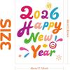 Новая 2026 Новогодняя Наклейка на Окно ПВХ Самоклеящаяся Праздничная Вечеринка Наклейка Наклейки на Стеклянную Дверь Украшение для Окна