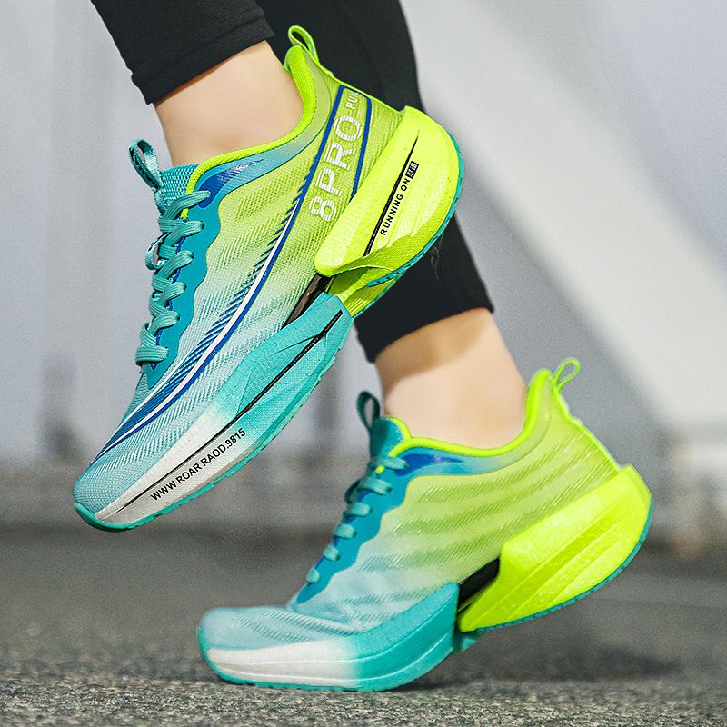 Marathon Air Cushion Men Sports Running Shoes Breathable Lightweight Women's Comfortable Athletic Nonskid Carbon Plate Sneakers