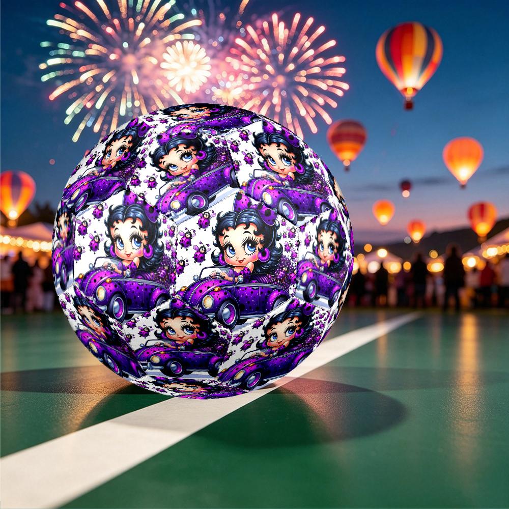 1pc Betty Boop Soccer Ball, Athletic Standard Football Size 5 Lightweight Sports Match Soccer Ball, Perfect Gift for Sports Enthusiasts