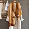 Autumn and Winter Retro Style Deciduous Tree Jacquard Scarf Women's Warm Imitation Cashmere Cold Versatile Scarf Shawl