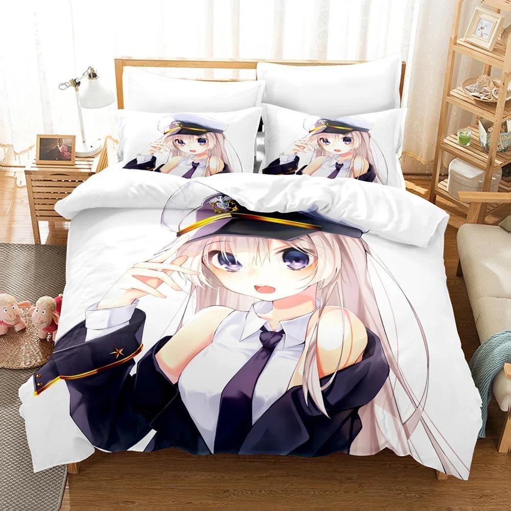 3D Принт Azur Lane Постельный Комплект, Пододеяльник Одеяло Постельный Комплект Пододеяльник Наволочка, Размер Кинг Квин Полуторный Для Мальчиков Девочек Взрослых