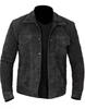 Designer Black Stylish Party Lambskin Genuine Handmade Suede Men Leather Jacket