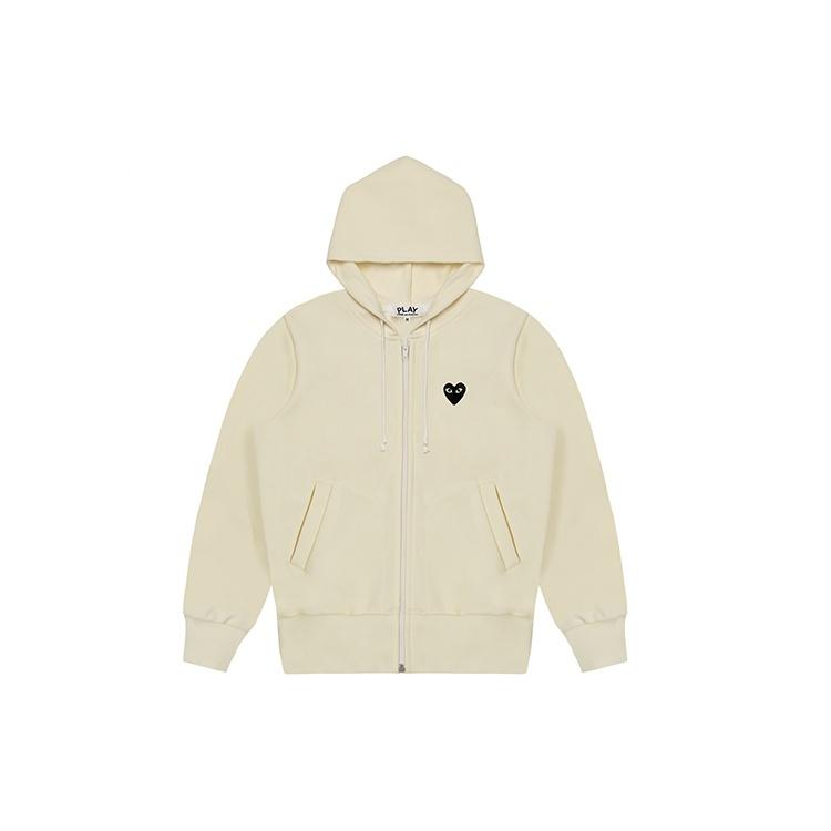 Comme des Garçons PLAY (WMNS) COMME des GARCONS PLAY Zip Hoodie Big Black Heart 'Beige' Women's AZ-T253-051-3