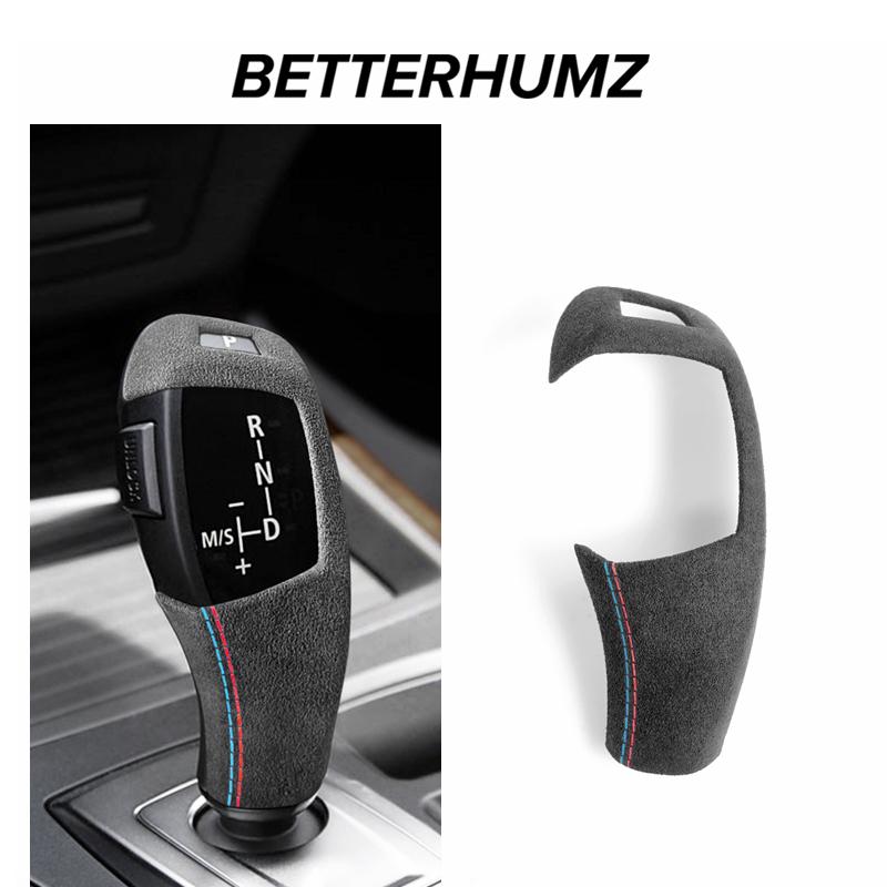 BBJT8 For BMW E60 X5 E70 X6 E71 Series 5 Made of Alcantara Wrap Car Interior Gear Shift Knob Protect Cover Trim Tuning Accessories
