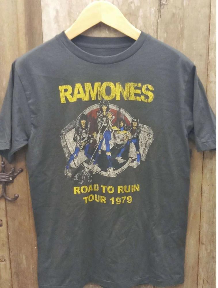 RAMONES Новый Винтажный Футболка с Логотипом Группы Унисекс Футболка