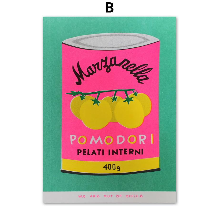 Japanese Pink Cherry Blossom Ink Canned Sardine Tomato Wall Art Painting Nordic Poster Packaged Print Pictures Living Room Decor