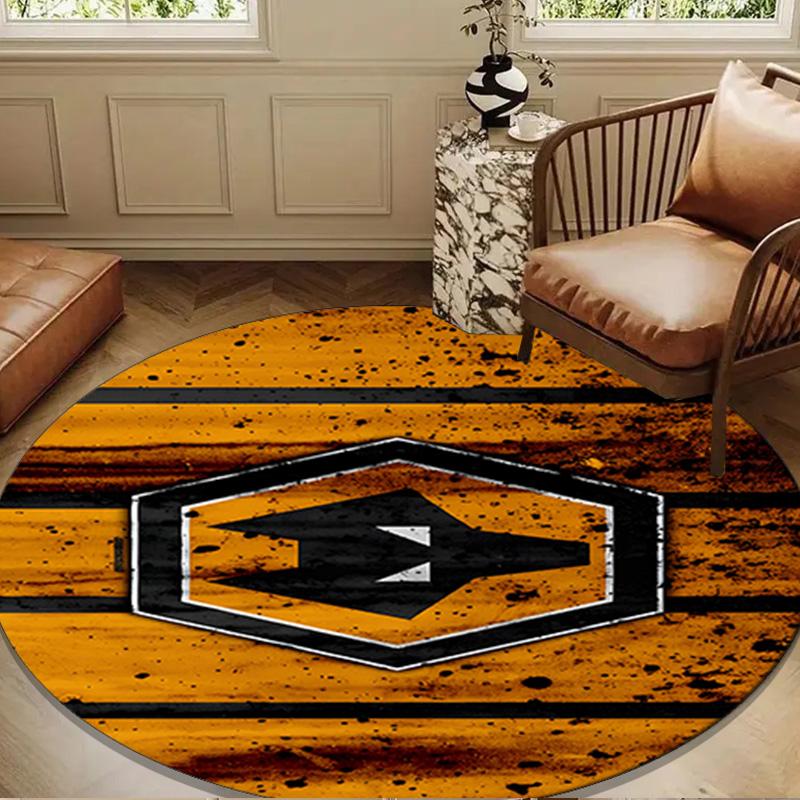 1PC rug Wolves Football Club Emblem Round mat Home Decor, Chair rug For livingroom,Bedroom, doormat home decor Birthday Gift Christmas Gifts