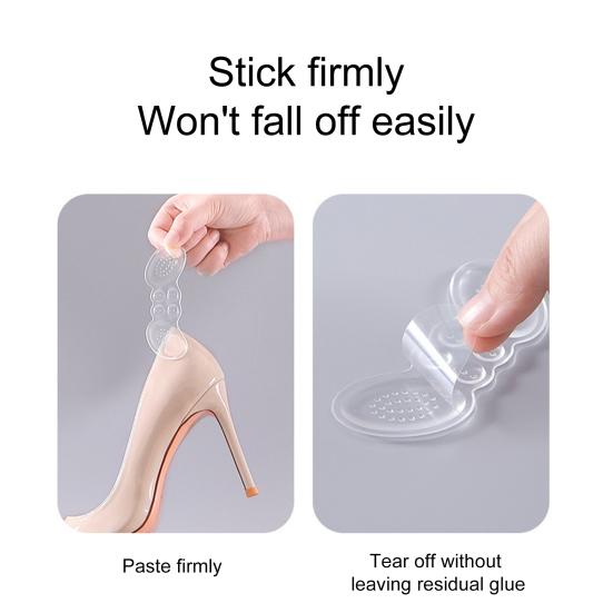 1 Pair Heel Silicone Pads Non-slip Anti-wear Transparent Adhesive Soft Relief Pain Foot Care Women Men Invisible Heel Insole Stickers