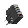 Многопортовое быстрое зарядное устройство 120 Вт: 3 USB + 3 PD, Совместимо с US/EU/UK