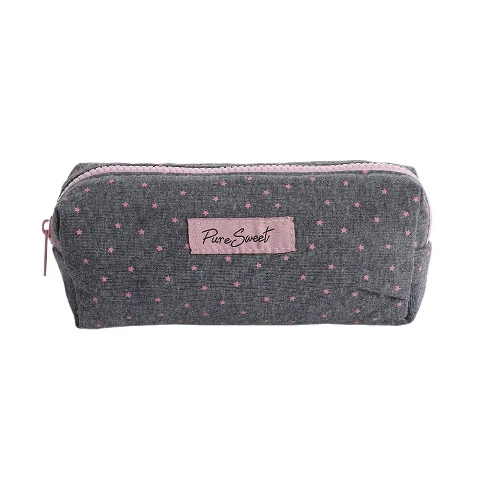 Large Capacity Star Print Pencil Cases Cosmetic Organizer Student Pen Bag Office Supplies