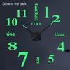3D DIY Acrylic Luminous Mirror Surface Wall Sticker Clock Living Room Decor