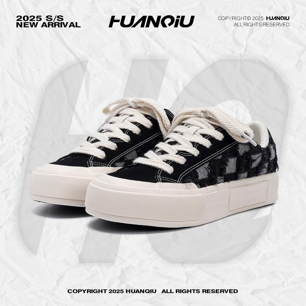 Глобальные парусиновые туфли мужские осенние HQDO-12 хулиганские красивые мужские туфли тренд универсальные толстая подошва увеличивающие рост повседневные кеды