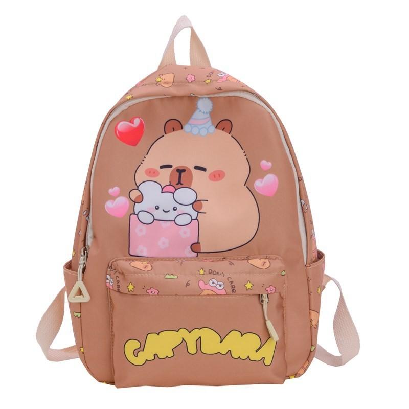 Capybara Kindergarten Kids Backpack Large Capacity Unisex Boys Girls School Bag
