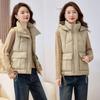 Новая женская легкая майка без рукавов на осень и зиму с капюшоном, однотонная, утолщенная, теплая, спортивная и повседневная, свободная легкая куртка