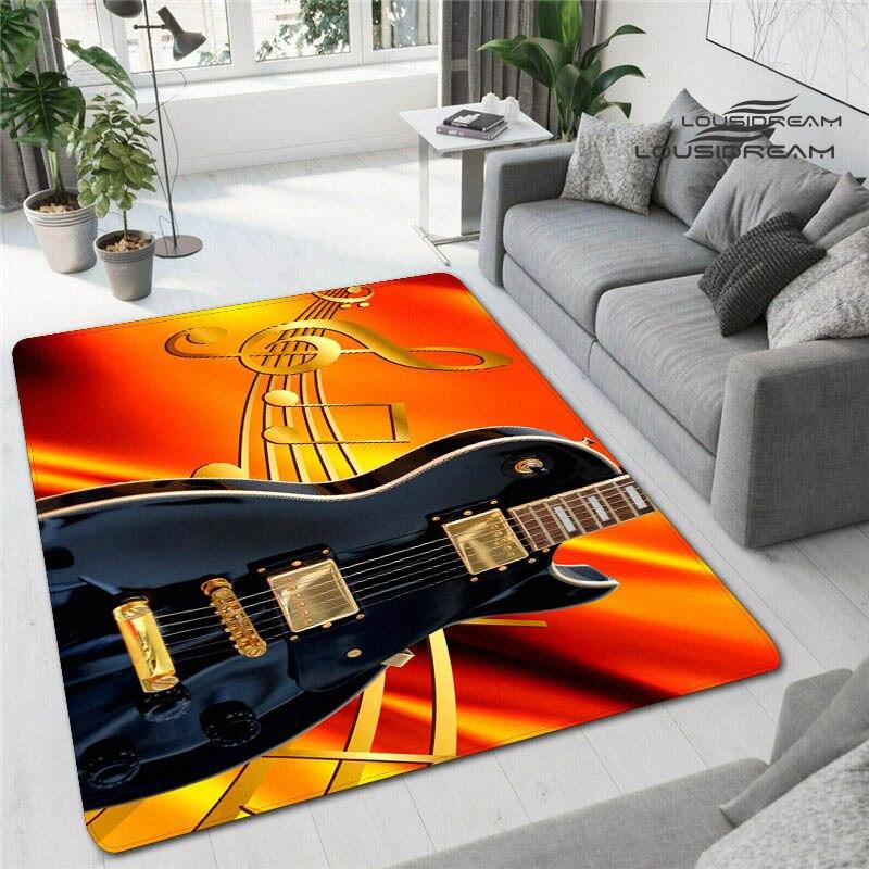 Красочные гитарные 3D печатные ковры для гостиной, нескользящие коврики, прикроватная тумбочка для спальни, современное украшение для дома, моющиеся напольные коврики