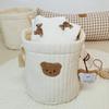 Ведро для хранения «Медведь» Бежевая хлопковая корзина для хранения Сумка для подгузников Большой вместимости Хлопковый контейнер для хранения для дома Детская комната