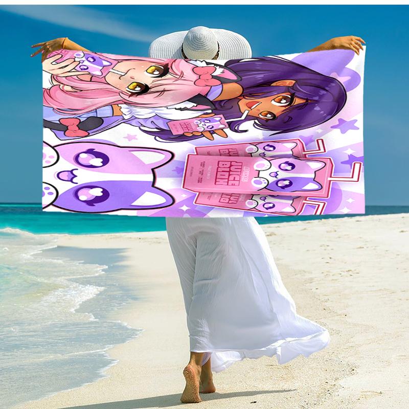 1pc Anime A-AphmauS Beach Towel, Comfortable and Thick, and Swimming/Bath/Picnic/Camping Towel, Suitable for Seaside Beaches