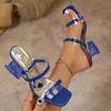 Женские сандалии Мода Летние туфли на высоком каблуке Женские Повседневные Размер Резиновая подошва Сандалии Уличные Роскошные Однотонные Женские туфли