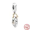 2023 Fit OriginalNew Bracelet DIY Women Jewelry New 925 Sterling Silver Bead Golden Heart-Shaped Lock Birthday Candle Charm