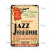 MISES JAZZ Металлический постер Винтажная металлическая жестяная табличка Декоративная тарелка Металлическая вывеска Музыкальная металлическая табличка Домашний бар Студия Индустриальный декор