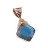 Natural Labradorite 925 Solid Sterling Silver Jewelry TwoTone Pendant 1.50" T6e05
